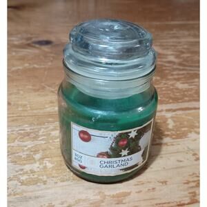 MVP Group International Christmas Garland One Wick Glass Jar Candle 3OZ